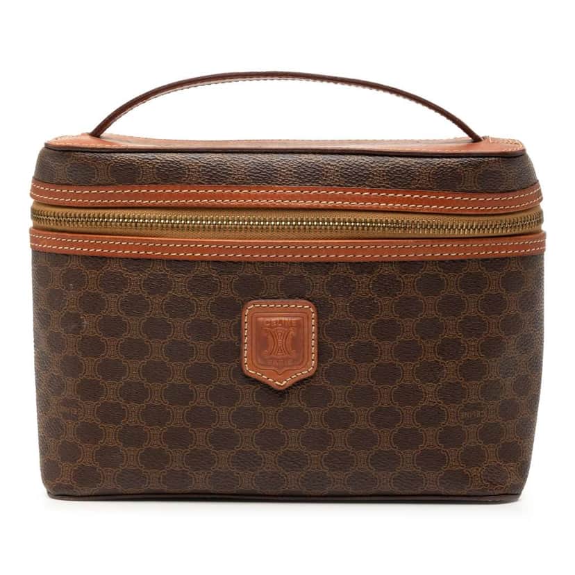 Celine Macadam Coated Canvas Vanity Bag Brown Canvas Good condition - Front View