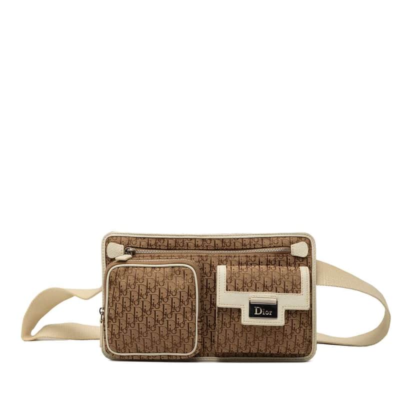 Dior Diorissimo Trotter Canvas Street Chic Belt Bag Brown Canvas Good condition - Front View