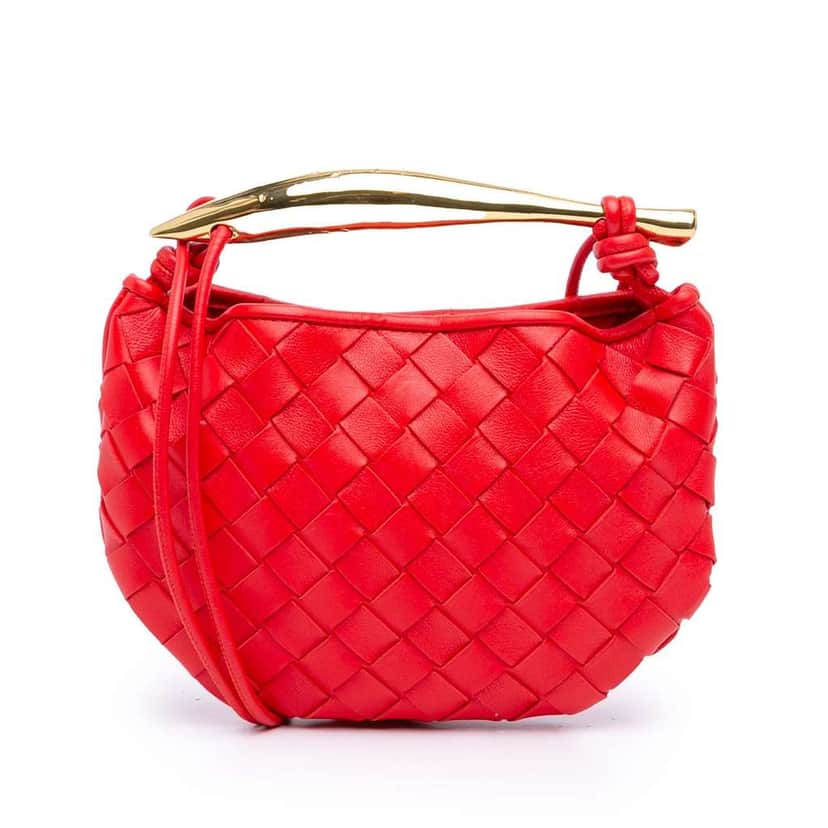Bottega Veneta Baby Lambskin Intrecciato Sardine Red Leather Very good condition - Front View