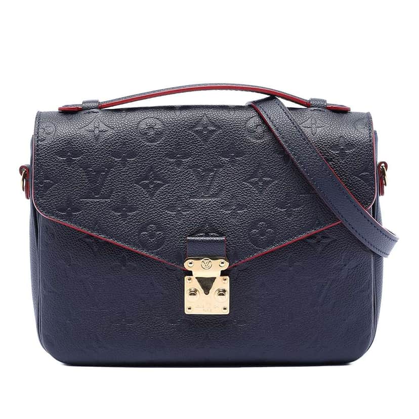 Louis Vuitton Monogram Empreinte Pochette Metis Blue Leather Good condition - Front View