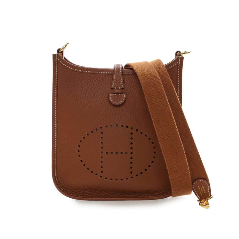 Hermès Togo Evelyne TPM 16 Brown Leather Very good condition - Front View
