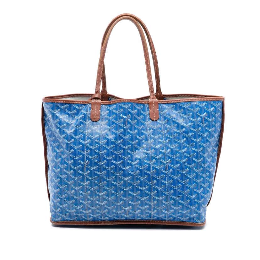 Goyard Goyardine Reversible Pertuis PM Blue Canvas Very good condition - Front View
