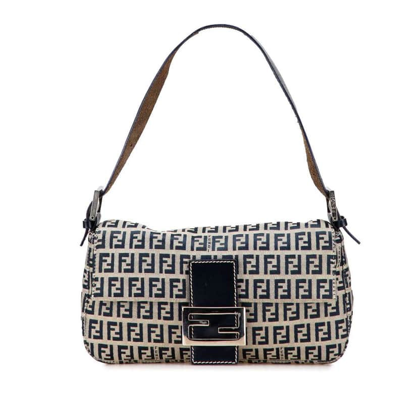 Fendi Zucchino Canvas Baguette Grey Canvas Good condition - Front View