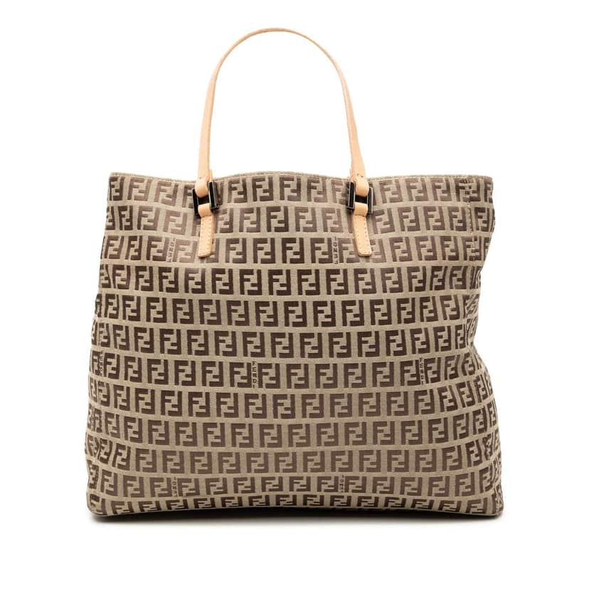 Fendi Zucchino Canvas Tote Brown Canvas Good condition - Front View