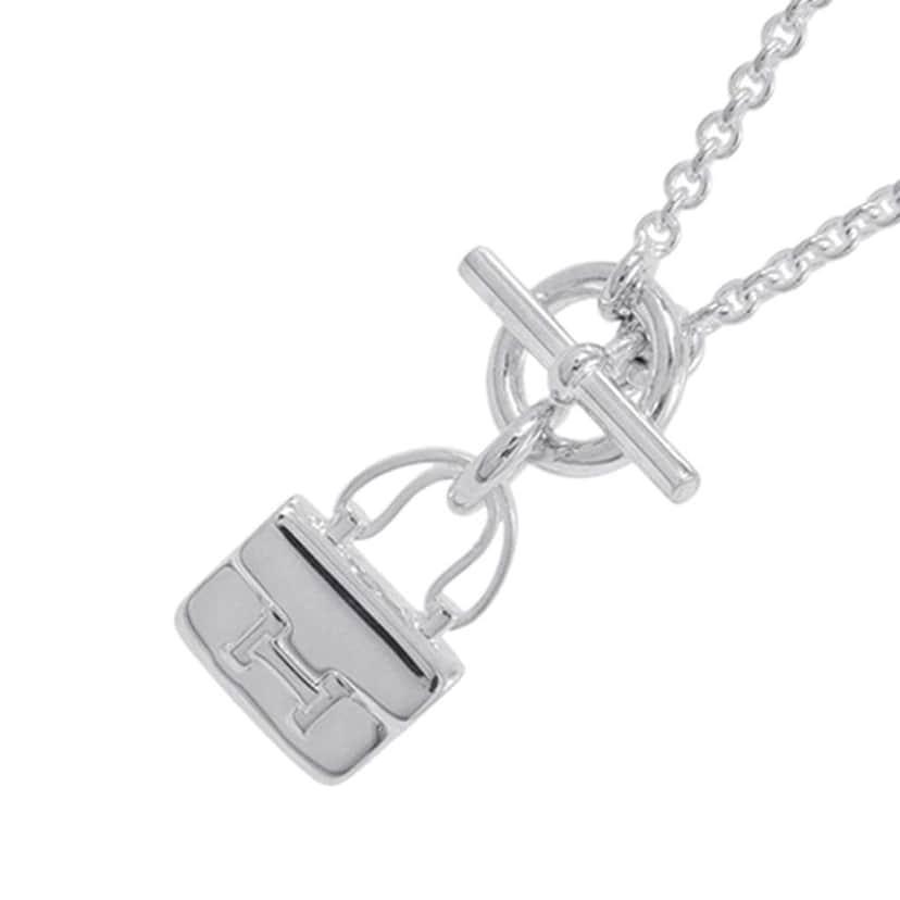 Hermès Sterling Silver Amulettes Constance Necklace Silver Silver Good condition - Front View
