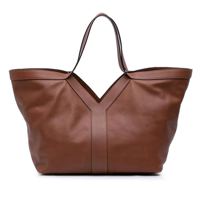 Saint Laurent Leather Y Tote Brown Leather Fair condition - Front View