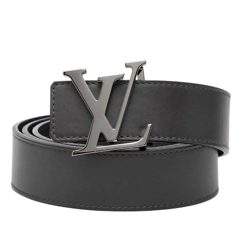 Louis Vuitton Leather LV Initiales Belt Black Leather Good condition - Front View