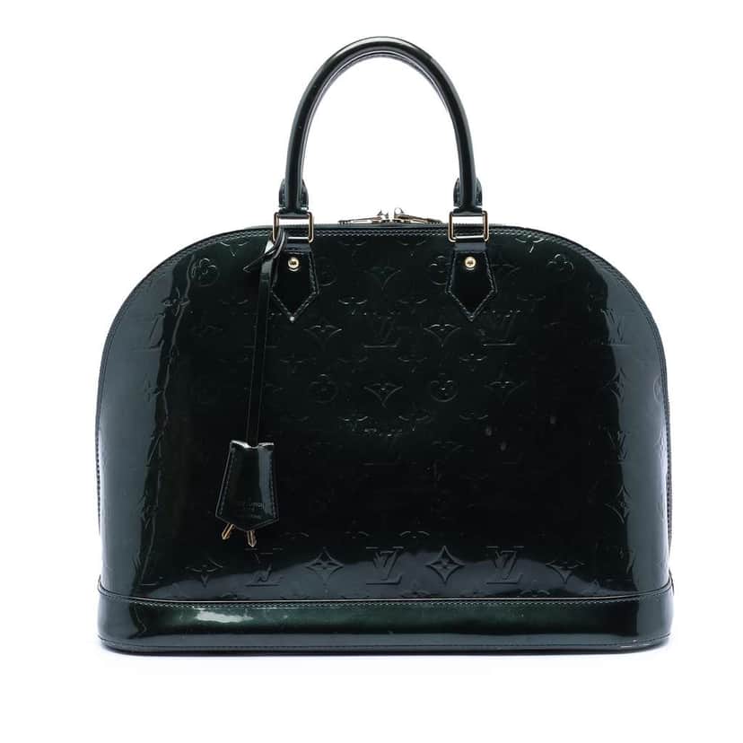 Louis Vuitton Monogram Vernis Alma GM Green Leather Good condition - Front View