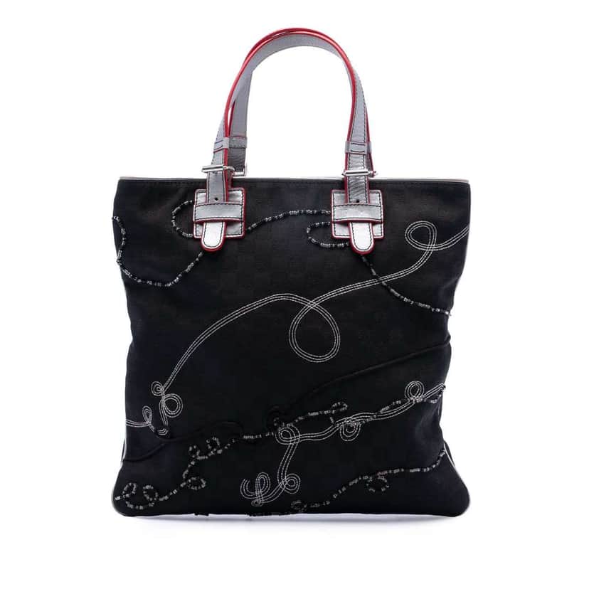 Loewe Anagram Beaded Jacquard Tote Black Jacquard Very good condition - Front View
