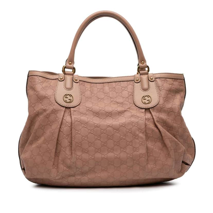 Gucci Large Guccissima Scarlett Tote Pink Leather Very good condition - Front View
