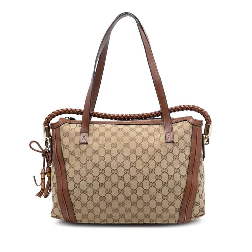 Gucci GG Canvas Bella Tote Brown Canvas Good condition - Front View