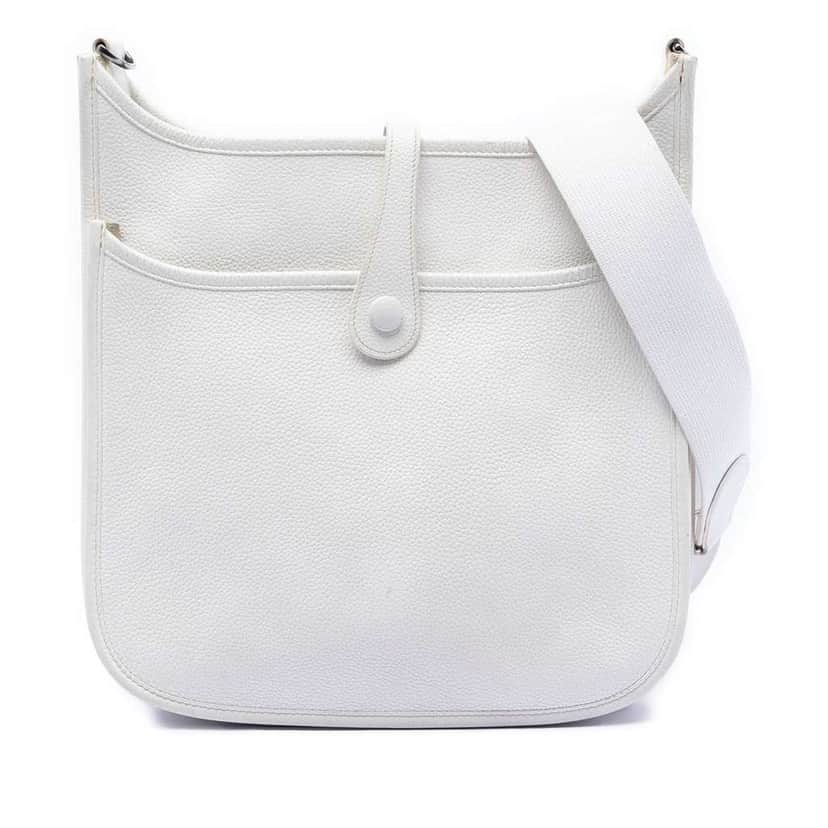 Hermès Clemence Evelyne III 29 White Leather Good condition - Front View