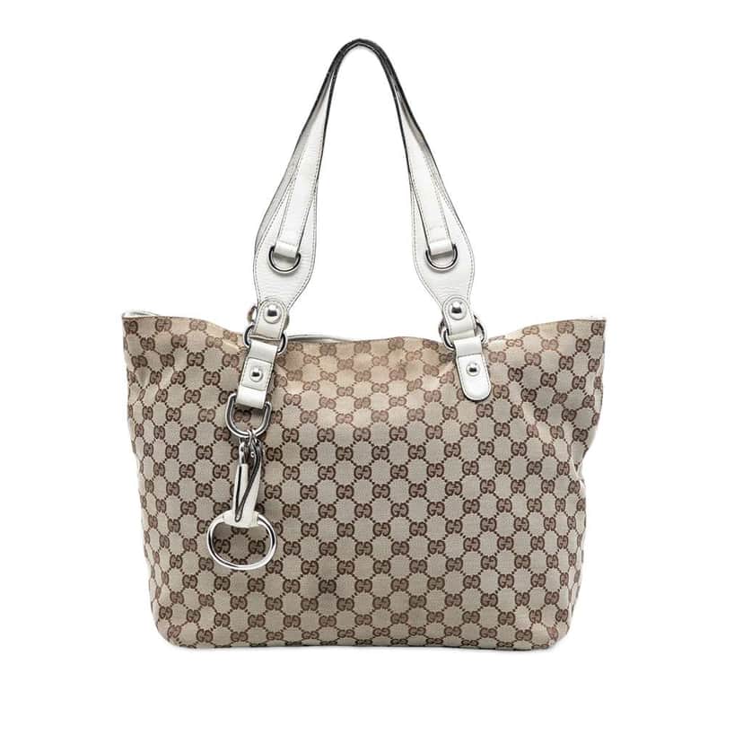 Gucci Medium GG Canvas Icon Bit Tote Brown Canvas Very good condition - Front View