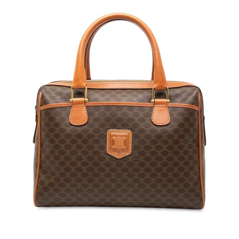 Celine Macadam Coated Canvas Handbag Brown Canvas Good condition - Front View