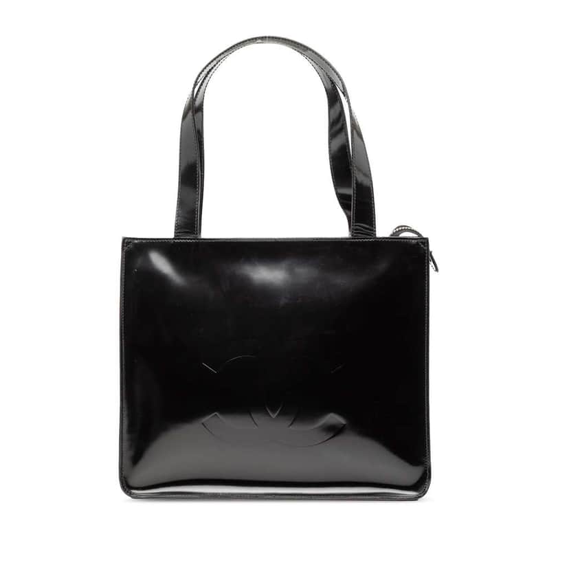 Chanel CC Patent Tote Black Leather Good condition - Front View