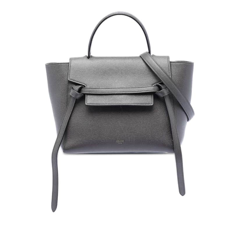 Celine Micro Grained Calfskin Belt Bag Black Leather Very good condition - Front View