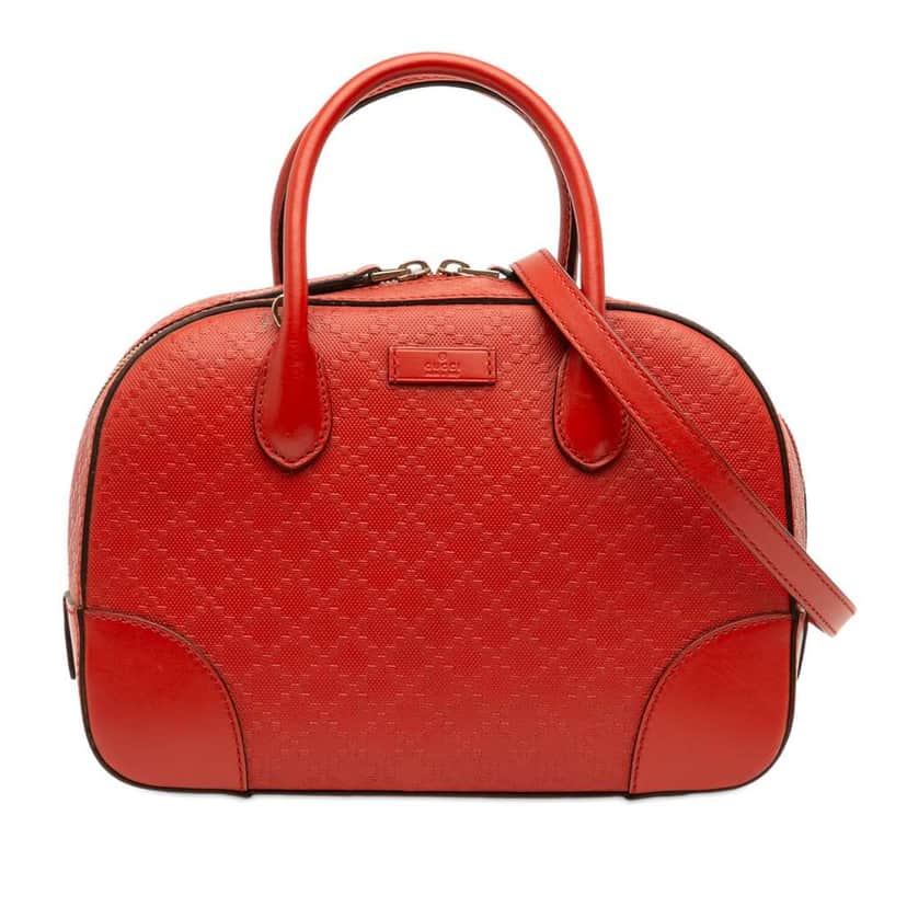 Gucci Diamante Bright Leather Satchel Red Leather Very good condition - Front View