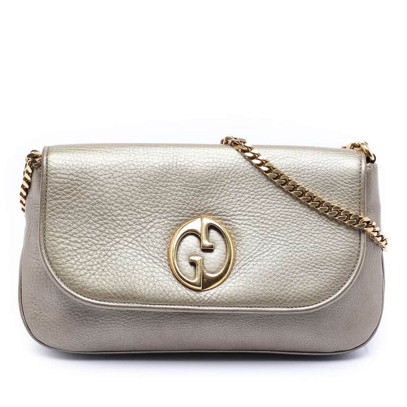 Gucci Medium Leather 1973 Chain Crossbody Gold Leather Very good condition - Front View