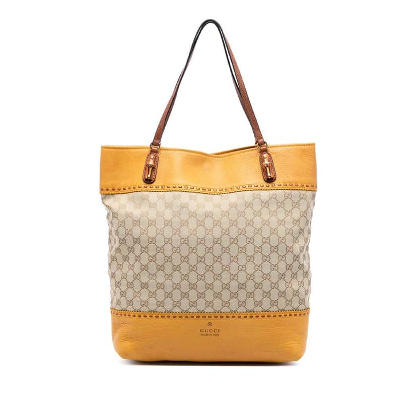 Gucci Large GG Canvas Laidback Crafty Tote Brown Canvas Very good condition - Front View