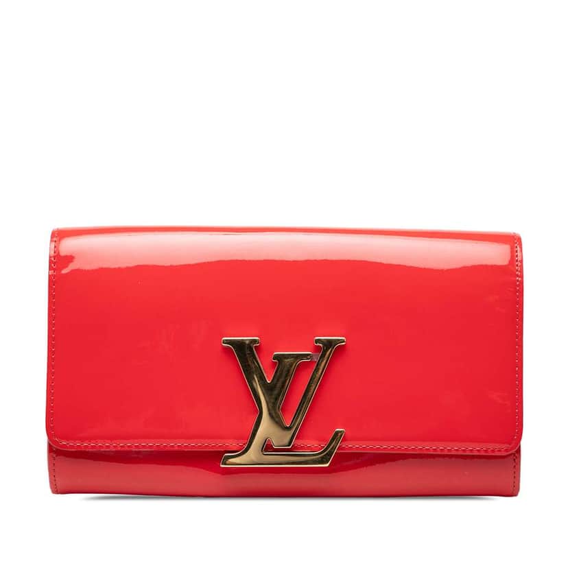Louis Vuitton Vernis Louise Clutch Red Leather Good condition - Front View