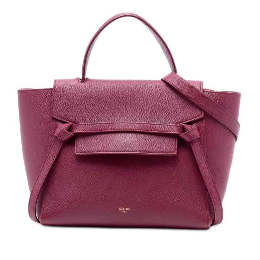 Celine Micro Grained Calfskin Belt Bag Red Leather Very good condition - Front View