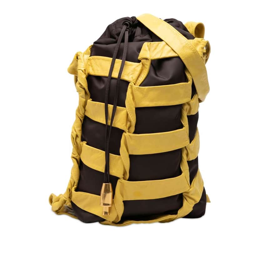 Bottega Veneta Nylon BV Tape Bucket Bag Black Very good condition - Front View