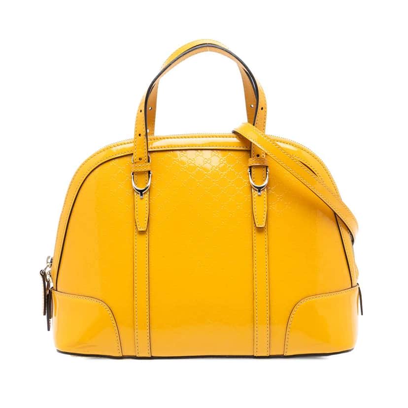 Gucci Medium Microguccissima Patent Nice Dome Satchel Yellow Leather Very good condition - Front View
