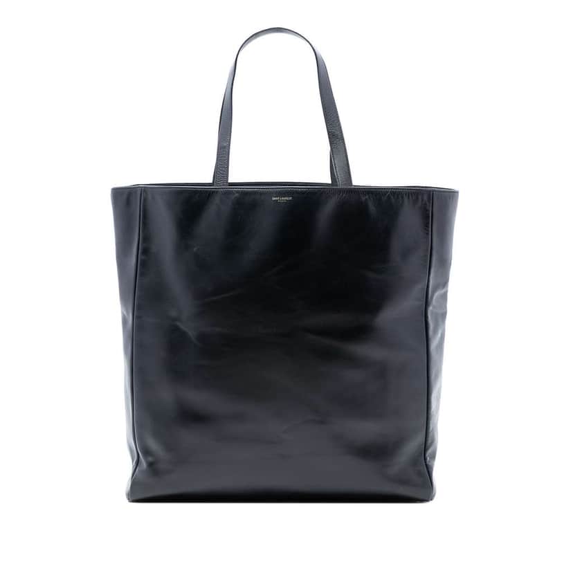 Saint Laurent Leather Reversible North South Shopper Tote Black Leather Very good condition - Front View