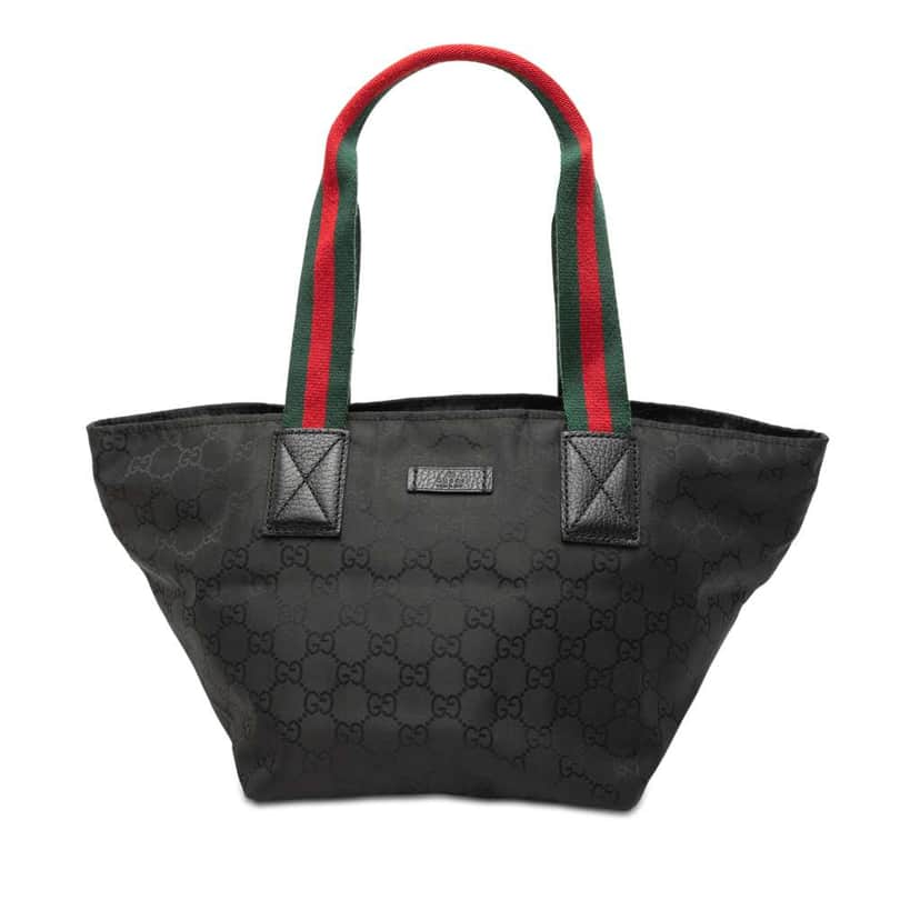 Gucci GG Nylon Web Tote Black Very good condition - Front View
