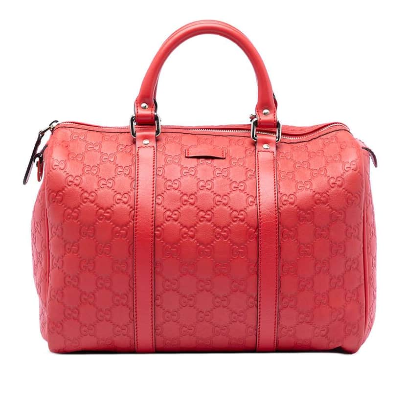 Gucci Medium Guccissima Joy Boston Bag Red Leather Good condition - Front View