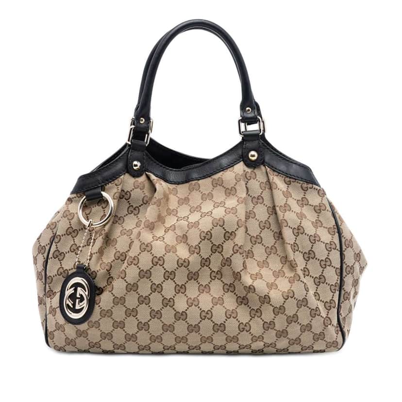 Gucci Medium GG Canvas Sukey Tote Brown Canvas Good condition - Front View