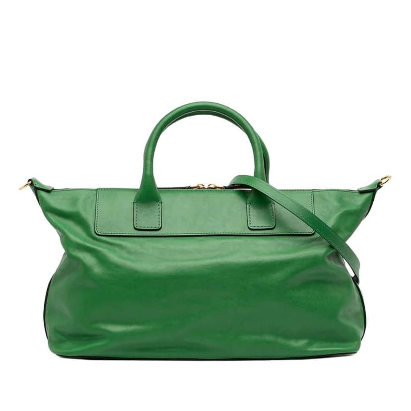 Marni Leather Top Handle Zip Satchel Green Leather Very good condition - Front View