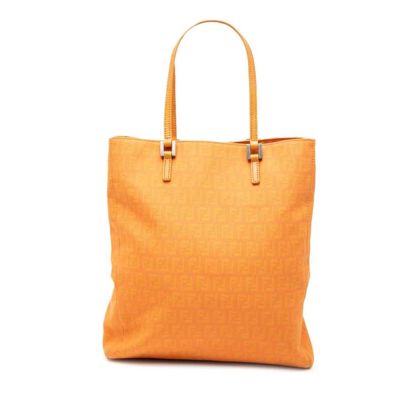 Fendi Zucchino Canvas Tote Orange Canvas Very good condition - Front View