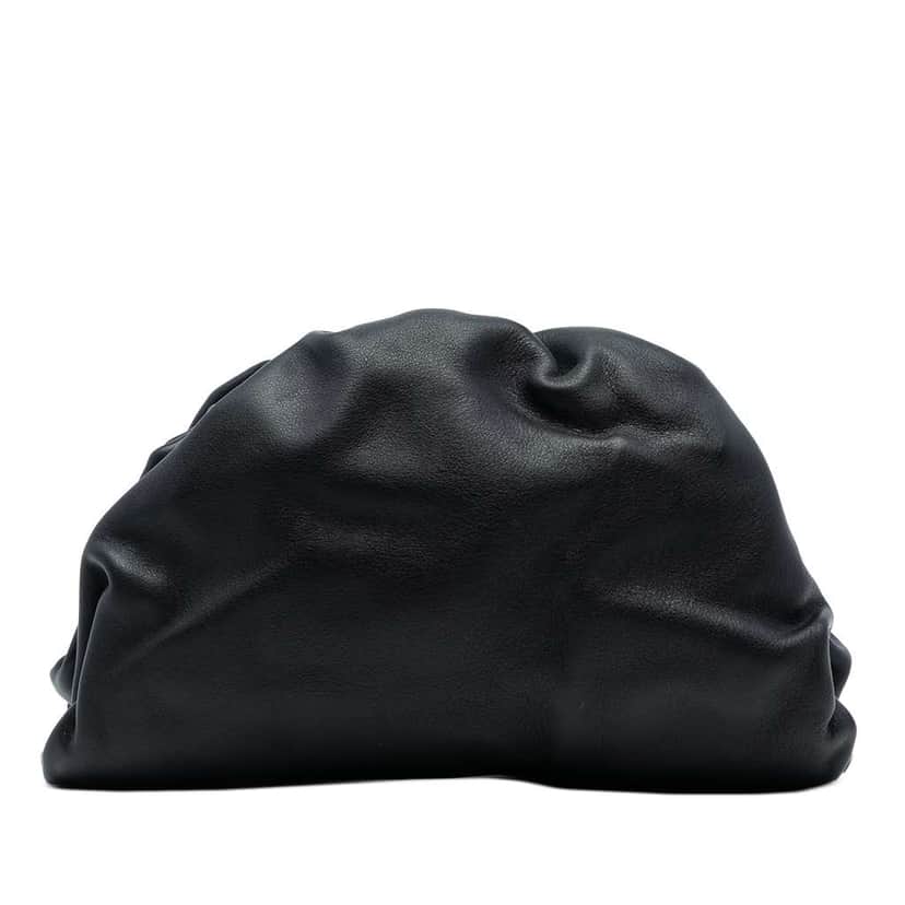 Bottega Veneta Lambskin The Pouch Black Leather Very good condition - Front View
