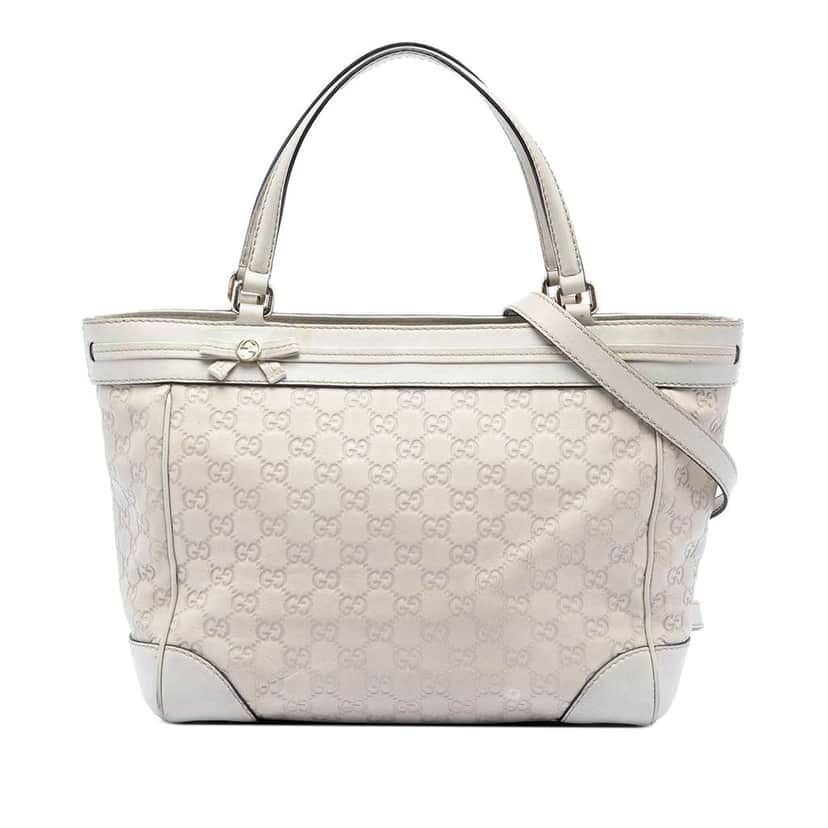 Gucci Guccissima Mayfair Tote White Leather Very good condition - Front View