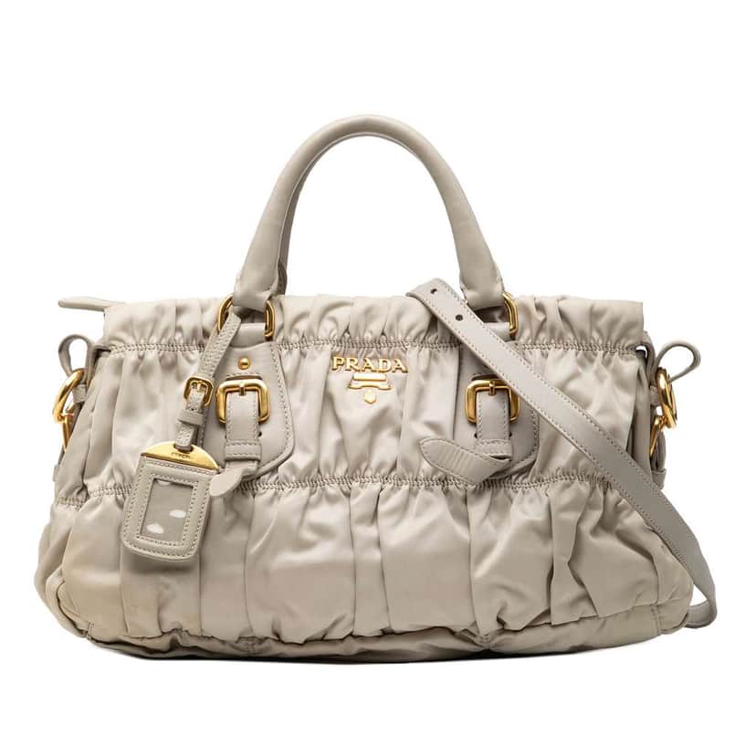 Prada Tessuto Gaufre Satchel Grey Good condition - Front View