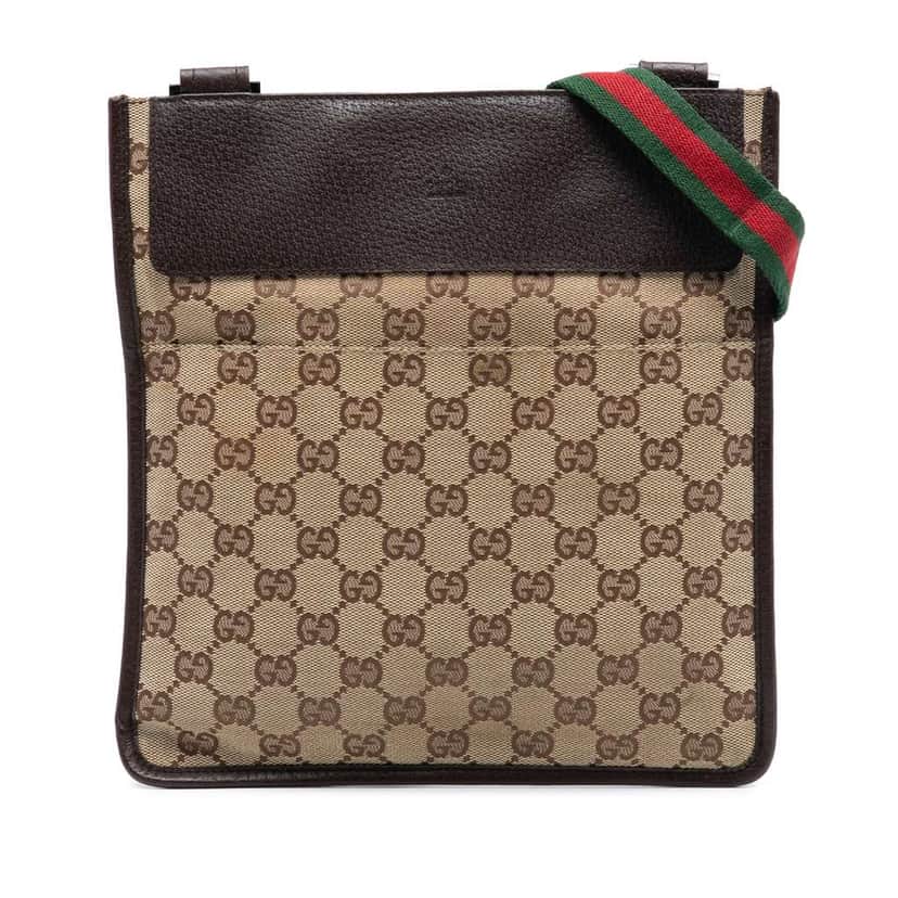 Gucci GG Canvas Web Crossbody Brown Canvas Very good condition - Front View