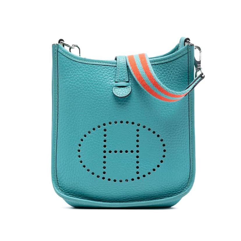 Hermès Clemence Evelyne Amazone TPM Blue Leather Very good condition - Front View