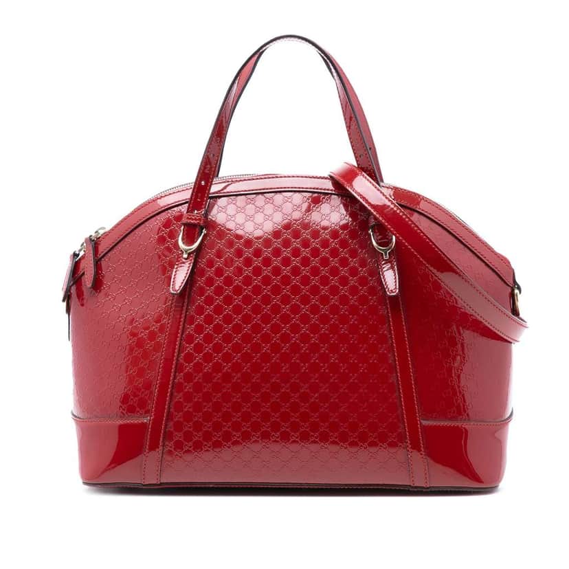 Gucci Large Microguccissima Patent Nice Dome Satchel Red Leather Very good condition - Front View