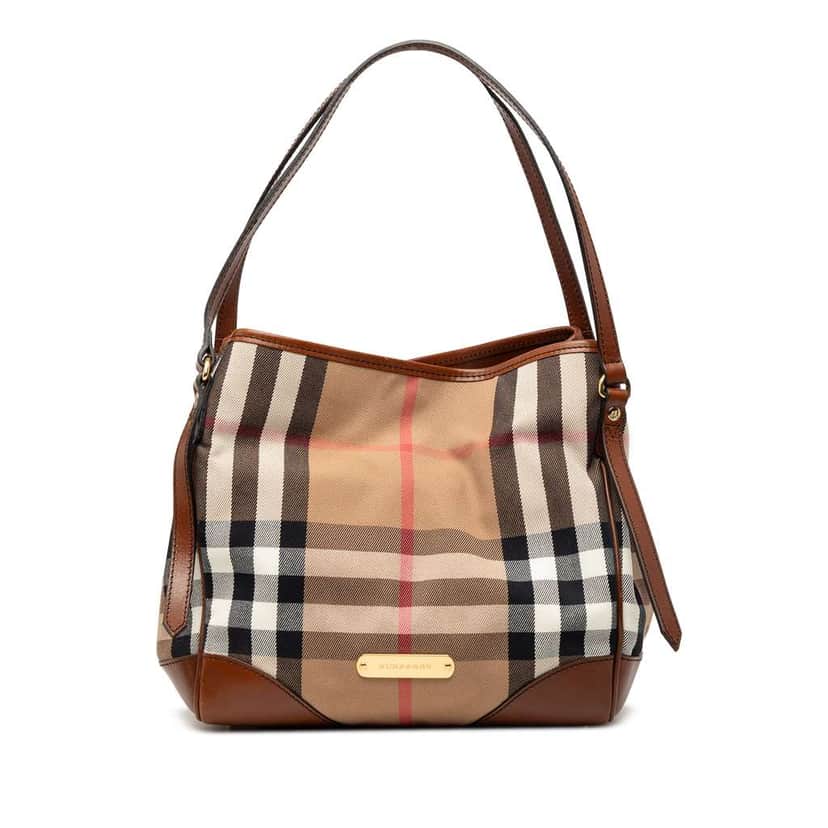 Burberry House Check Canvas Canterbury Tote Brown Canvas Good condition - Front View