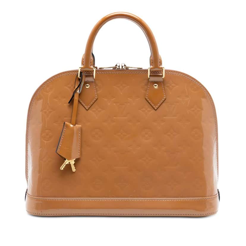 Louis Vuitton Monogram Vernis Alma PM Brown Leather Very good condition - Front View