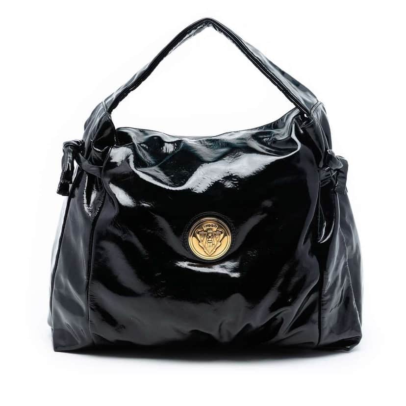Gucci Patent Hysteria Tote Black Leather Good condition - Front View