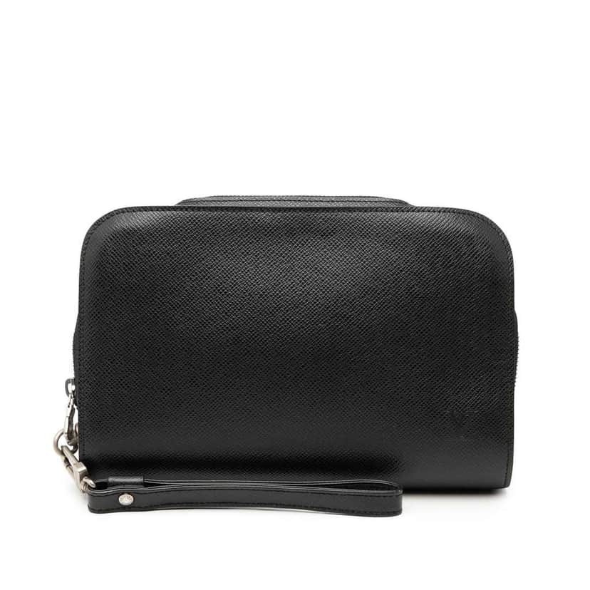 Louis Vuitton Taiga Pochette Baikal Black Leather Good condition - Front View