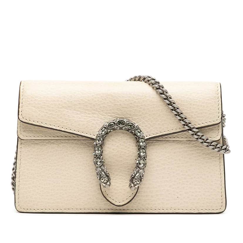Gucci Mini Dionysus Leather Crossbody White Leather Very good condition - Front View