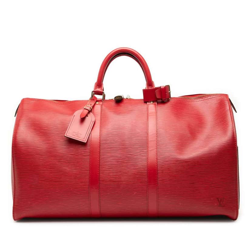 Louis Vuitton Epi Keepall 50 Red Leather Good condition - Front View