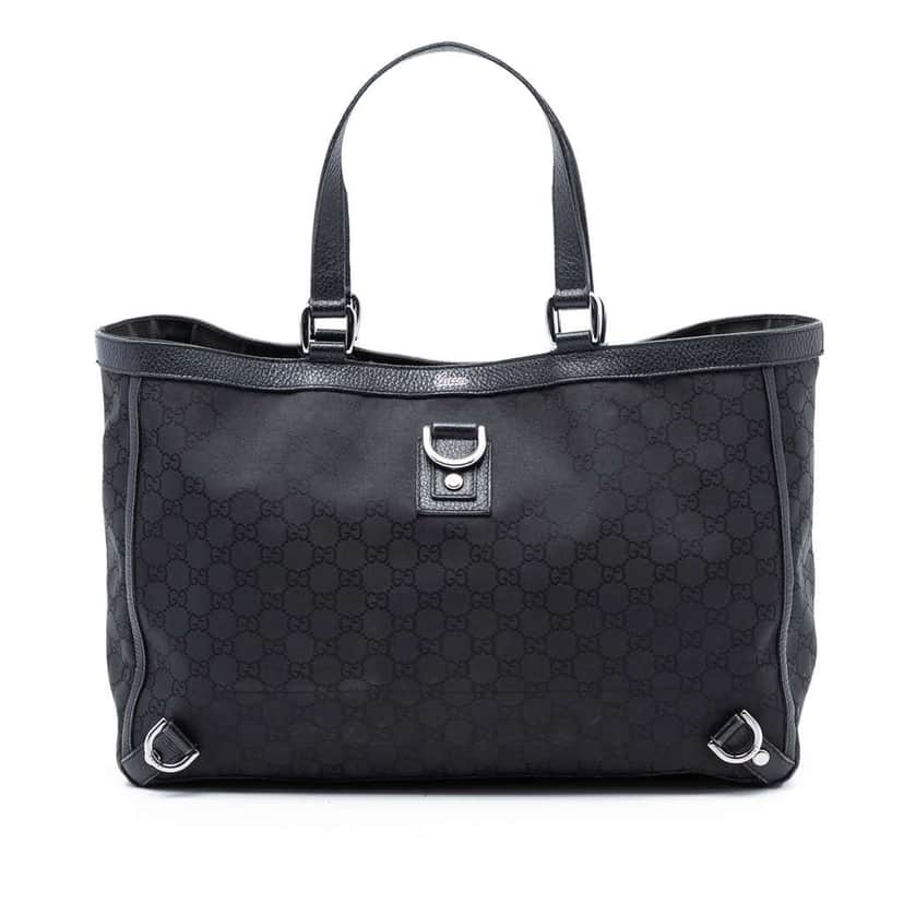 Gucci GG Canvas Abbey D Ring Tote Black Canvas Very good condition - Front View