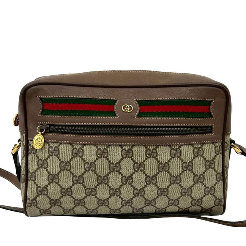 Gucci GG Supreme Web Crossbody Brown Canvas Very good condition - Front View