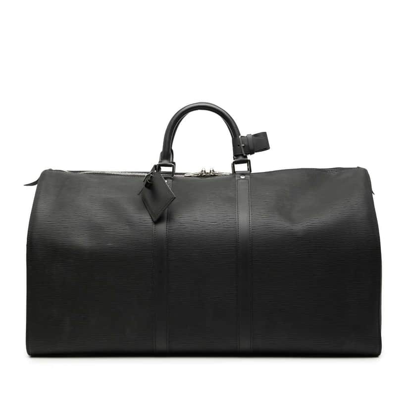 Louis Vuitton Epi Keepall 55 Black Leather Good condition - Front View