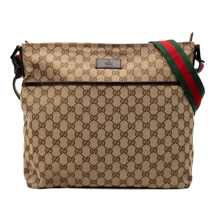 Gucci GG Canvas Web Crossbody Brown Canvas Very good condition - Front View