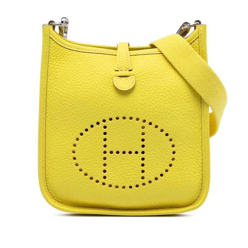 Hermès Clemence Evelyne TPM Yellow Leather Good condition - Front View